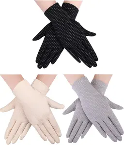 3 Pairs UV Driving Gloves Sun Protection Summer Sunblock Gloves for Women Driving Riding Outdoor
