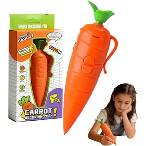 WENET Carrot Recorder Pen, 2026 New Multi-Function Voice Recording Pen with Ballpoint Writing Tool, Carro Pe with 20s Playback Feature, Role-Play Props, School Supplies (1PC)