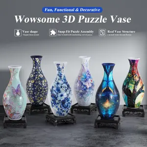 wowsome 160 Pieces 3D Puzzle Vase for Adults, DIY Flower Vase Jigsaw Puzzle, Unique Gift for Her Women, Birthday Housewarming Gift, Flower Arrangements and Home Decoration summerwins