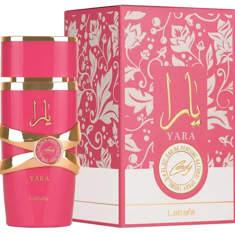 Lattafa Yara Candy for Women Eau de Parfum Spray, 3.4 Ounce / 100 ml, Strawberry Vanilla Perfume