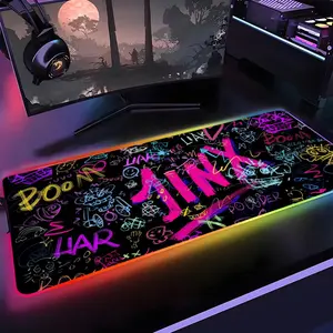 LOL JinX Arcane Mouse Pad Gamer Rgb 1000×500mm 900×400mm 800×400mm 600x300mm Desk Mat Back Light Led Mousepad Setup Gaming Accessories Deskmat Big Mousepad Backlight
