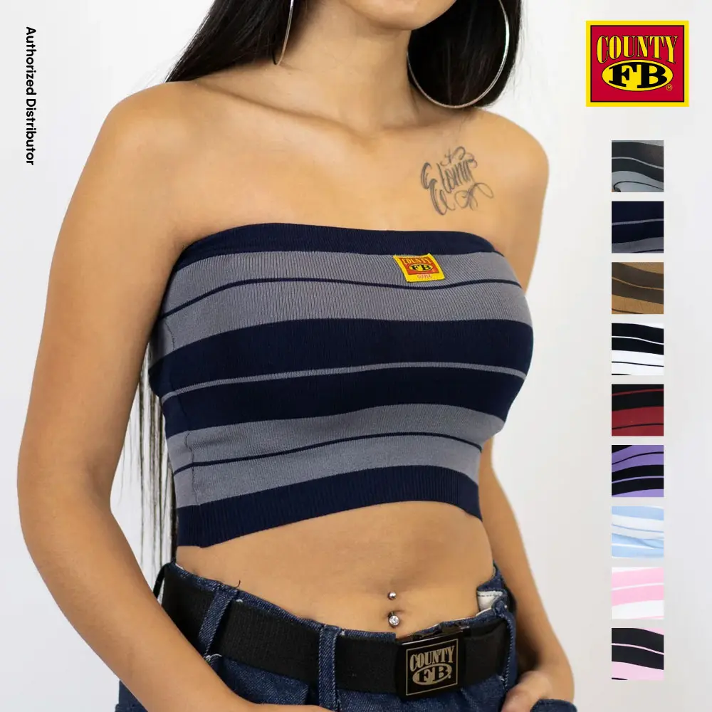 FB COUNTY Women's Charlie Brown Tube Top FBCOUNTY Girl's Tank Top Stripe Tank Tops Cute Sexy Party Hip Hop Chicano Fashion Biker LA Streetwear Harem