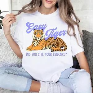 English Teacher Shirt, ELA Cite Your Evidence T-Shirt, Grammar Punctuation Tee, Funny Gift for English Teacher, Easy Tiger Graphic Top, Literature Teacher Shirt, Writing Instructor Tee, Sarcastic ELA Graphic Shirt.