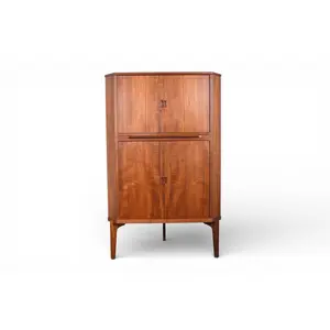 BORUP MØBELFABRIK "BM207" TEAK CORNER UNIT / BAR WITH PULLOUT TRAY