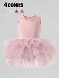 Girls' Ballet Dress Skirt Set, Short Sleeve Dance Tight Fit, Comfortable Fashion for Dancers, Dance Clothing, Perfect for Concerts and Performances, Ballerina Dress