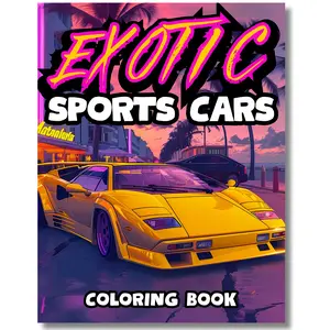 Exotic Sports Cars Coloring Book: Supercars | Modern, Retro Classics, Race, Luxury and Muscle | 50 Detailed and Realistic Illustrations for Kids and Adults (Car Coloring Books) great idea special edition print Environments Style Vehicles Unique