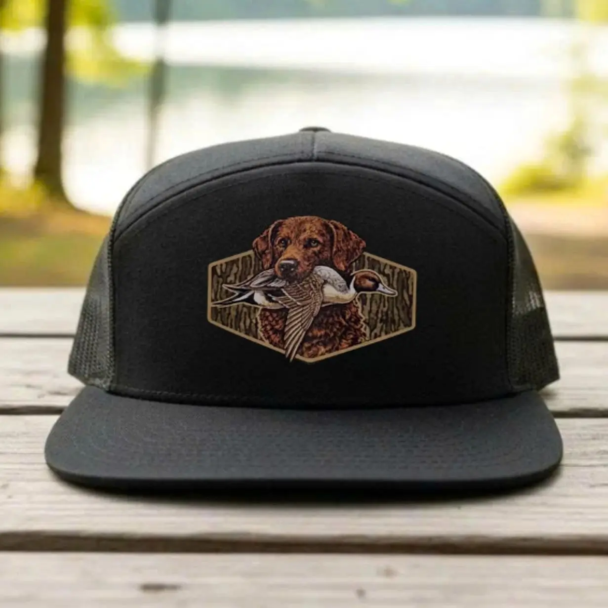 Duck Dog Trucker Hat, Retriever Hunting Snapback Cap, Duck Hunting Mesh Hat, Mossy Oak Camo Trucker Hat, Waterfowl Hunting Hat, Labrador Retriever Hat, Embroidered Outdoor Cap, Adjustable Snapback, Duck Hunter Gift, Sporting Dog Hat
