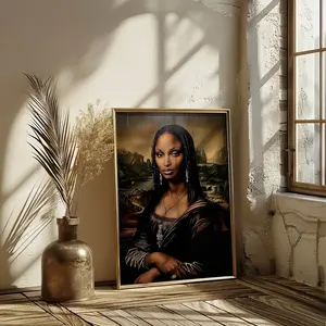 Moody African American Art, Vintage Style Black Art, Black Woman Renaissance Art, Vintage Black Girl Print, Room Decor, Unframed