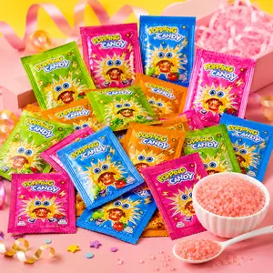 100 Bags Mixed Fruit Pop Rocks Popping Candy, Fizzy Crackling Sweets, Bulk Novelty Snacks for Birthday Halloween Party
