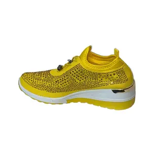 Atalina Sneaker Rhinestone Footwear (Yellow) Shoe Walking Shoes