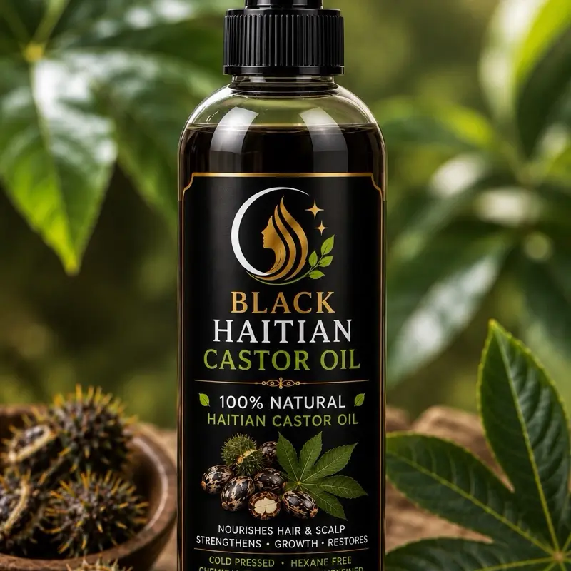 Haitian Castor Oil (Lwil Maskreti) Haircare Remedy, Nourishing Hair Oil Treatment