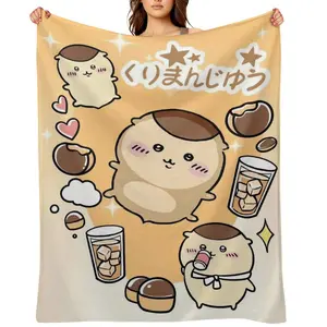 Cute C-Chiikawas Fall Throw Blanket For Women Men Winter Travel Nap Cute Kurimanju Poster Print Flannel Bed Blankets Office Camping Air Conditioned Quilt All Season Soft Warm Plush Bedding Throws Sofa Car Home Decor Girls Christmas Gift super cozy blanket