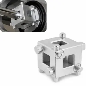 Car Cube Brake Caliper Compression Tool with 3/8" Square Drive Hole,6 Sides Brake Piston Tool for Adjusting Pistons,Steel Car Accessories Rear Brakes Caliper Tools for Disc Brakes