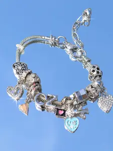 Travel Birthday Memorial Charm Bracelet, Letter Cz South China Airlines Plane DIY Bracelet, Vintage Heart Mom DIY Bracelet, Star Girl Bracelet