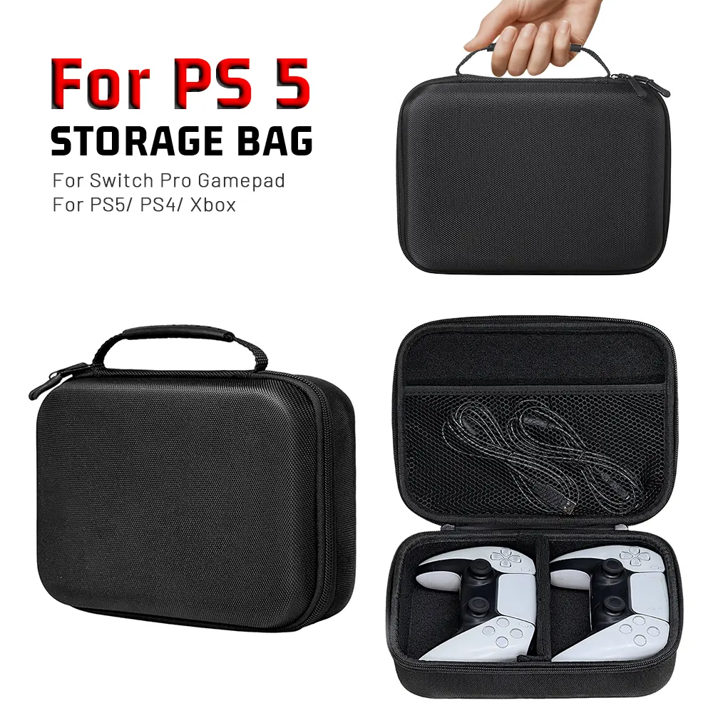 Dual Handle Case for Ps5/ps4/ps3/switch Pro/xbox Series/xbox One Controllers, Portable Travel Storage for Organizing Carrying Bag with Organized Pockets, Gaming Accessories