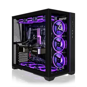 CLX SET Gaming PC -  Intel Core i9 14900KF 3.2GHz 24-Core Processor, 64GB DDR5 5600 RGB Memory, GeForce RTX 5070 12GB GDDR7 Graphics, 2TB NVMe M.2 SSD, 6TB HDD, 360mm AIO, WiFi, Neo Qube Dual Chamber ATX Black, 9 RGB Fans, Windows 11 Home 64-bit