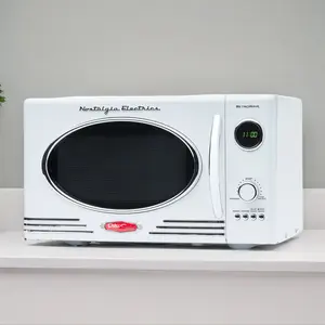 Retro 0.9 Cubic Foot 800-Watt Countertop Microwave Oven - White