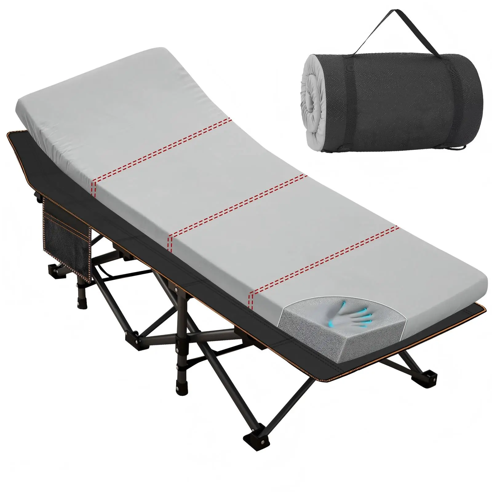 Oversized Gray w/Flat Mattress