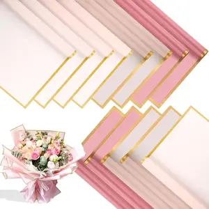 20 Sheets Flower Wrapping Paper -  Floral Bouquet Wrapping Paper Black Korean Florist Supplies Packaging Paper for DIY Crafts Wedding Birthday