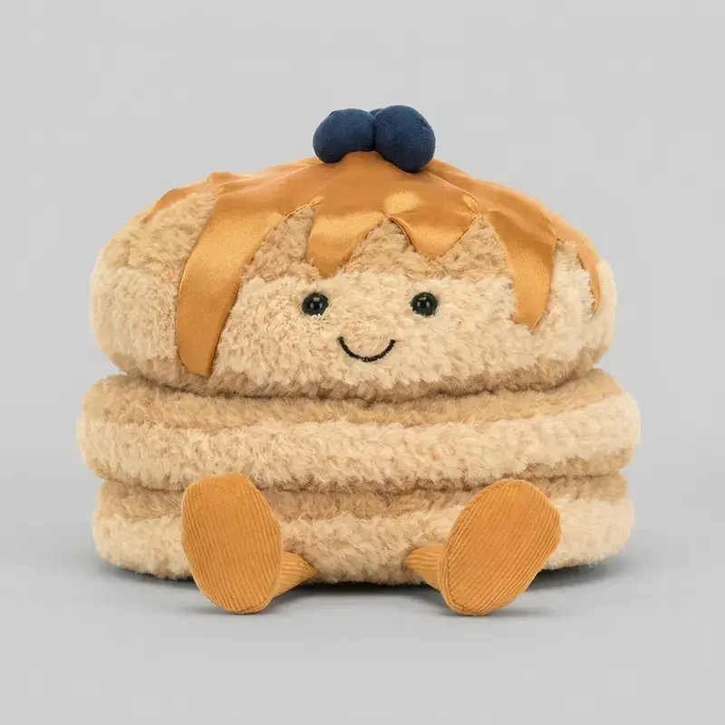 Jellycat Amuseables Fran Pancakes Plush Doll, Adorable Breakfast Food Stuffed Toy, Ultra Soft Plush for Kids, Nursery, Bedroom Decor & Collectors, Keychains