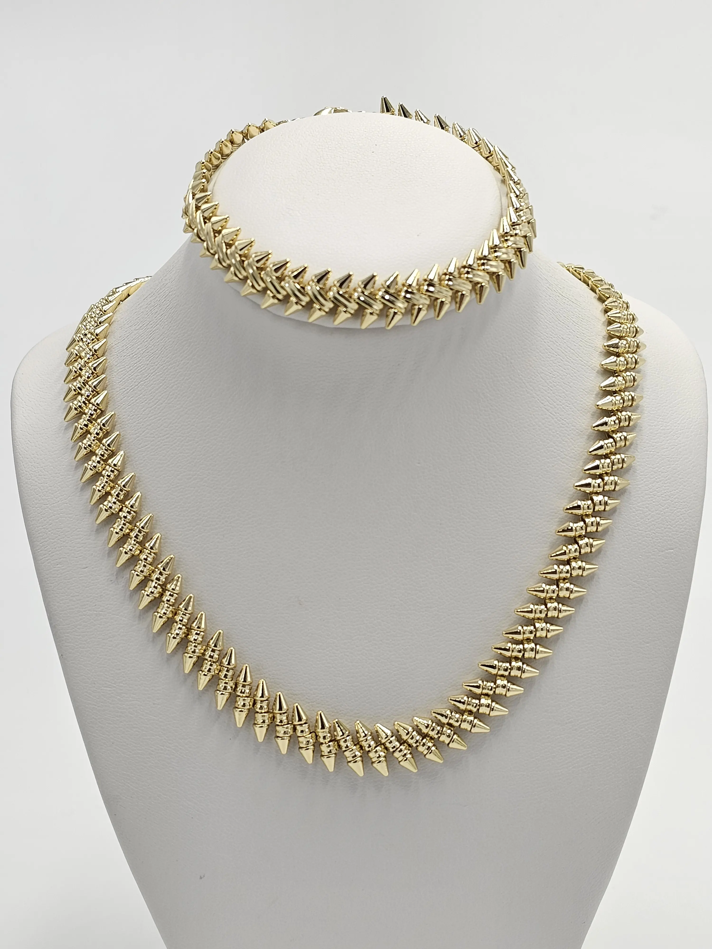 Fancy set. necklace size 17 to 19 inches. bracelet size 7 to 8 inches.