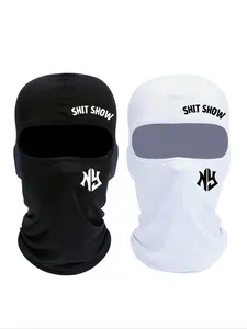 Unisex Letter Print Balaclava Hat, Casual Outdoor Cycling Cool Summer Balaclava Hat, Fashion Accessories for Men & Women