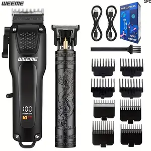 WEEME 2pcs/3pcs Grooming Kit Electric Hair Clipper + Beard Trimmer + Shaver + Nose Hair Trimmer, Cordless Hair Clippers, Cordless Trimmers, USB Rechargeable with LCD Display | Perfect Gift for Dad, Husband, Boyfriend (Father's Day/Birthday)