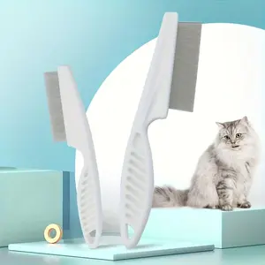Flea Comb for Dogs & Cats, Abs Handle with Dense Steel Pins, Gentle Pet Hair Grooming Tool, Ergonomic Design, Perfect Christmas Gift