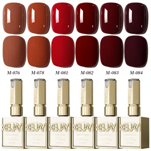 6PCS*15ML New Popular Wine Red Ankola Red Series Nail Polish Gel Fashion LED UV Gel High Saturation Color Lasting Firm Nail Protection Home Salon Nail Art DIY Female Gift Selection