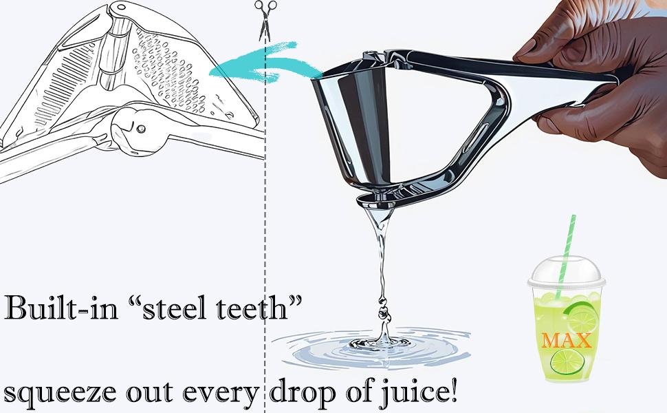 1/2 PCS Stainless Steel Lemon Juice Squeezer - Clean Manual Citrus Juicer, Manual Lemon Squeezer, Manual Lemon Juicer, Handheld FruitJuicer for Fresh Juice Lemon, Lime, Orange, Durable Compact Easy, Dishwasher SafeKitchen Gadgets