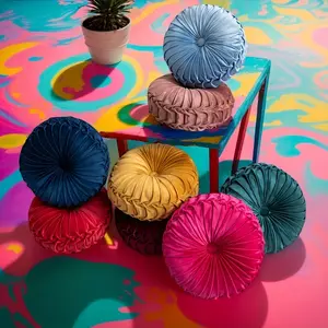 A Round, Stylish Nordic-designed Wheel Pillow, Perfect As A Sofa or Tatami Cushion Under A Bay Window. This Pumpkin Cushion Is An Ideal Choice for Home Decor in The Bedroom or Living Room.