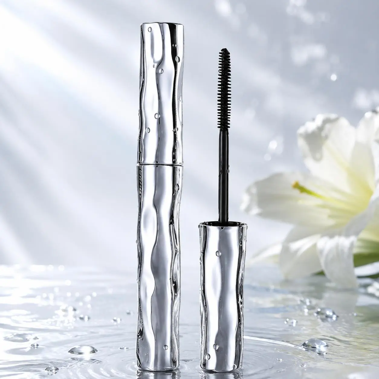 Volumizing Tubular Mascara with Natural Fibers, Waterproof Longwear Eyelash Formula for Lengthening and Curling, Smudge-Proof Rich Brown for Sensitive Eyes, Waterproof Mascara, Eyelash Mascara