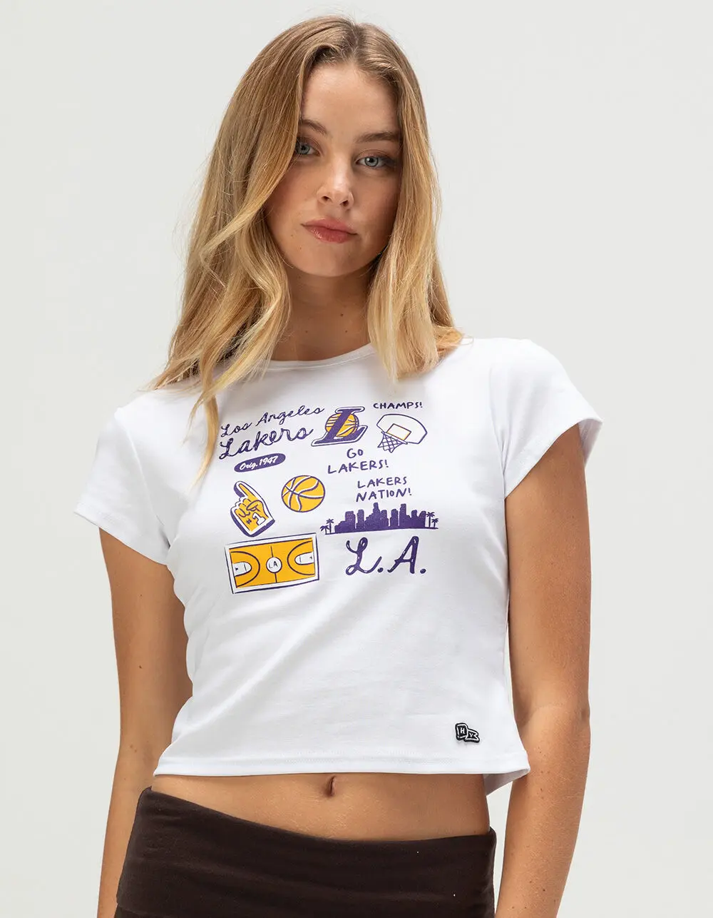 HYPE AND VICE Los Angeles Lakers Womens Baby Tee