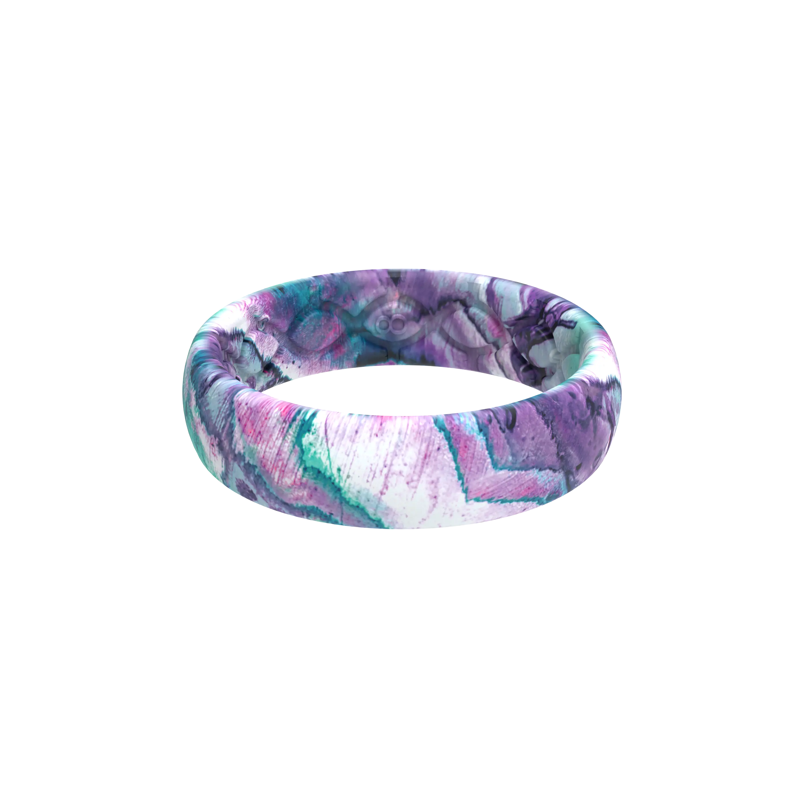 Groove Ring – Women’s Silicone Ring, Lightweight Flexible Comfort Wedding Band – Abalone Groove Ring – Women’s Silicone Ring, Lightweight Flexible Comfort Wedding Band – Abalone