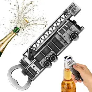 Vintage Fire Truck Bottle Opener, Metal Multi-Functional Beer Soda Opener, Kitchen Bar Club Party Tool, Portable Outdoor Bar Accessory,Creative Gift to Firefighters