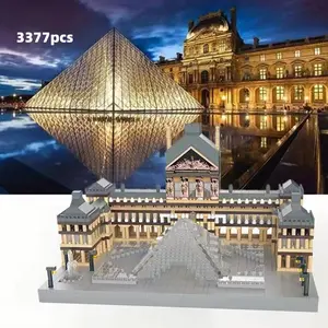 3377pcs World Famous Landmark Louvre Set, Building Block Model, Office Desktop Decor, Home Decoration Ornament, Ideal Gift for Christmas/halloween