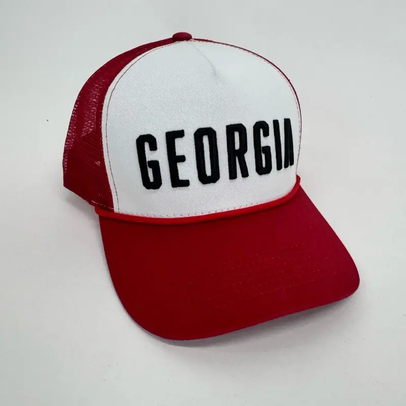 Georgia Hat - Red and White Hat with Bold Lettering