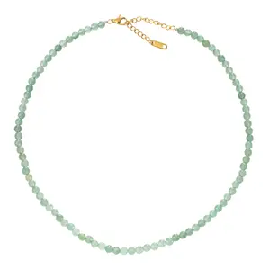 Green Aventurine Natural Stone Bead Necklace