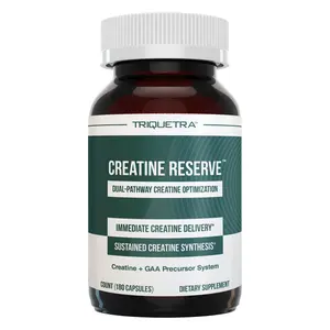 Creatine Reserve – Creatine Monohydrate + GAA with B Vitamins & Taurine – Dual-Source Creatine Formula for Women & Men – Non-GMO (30 Servings)