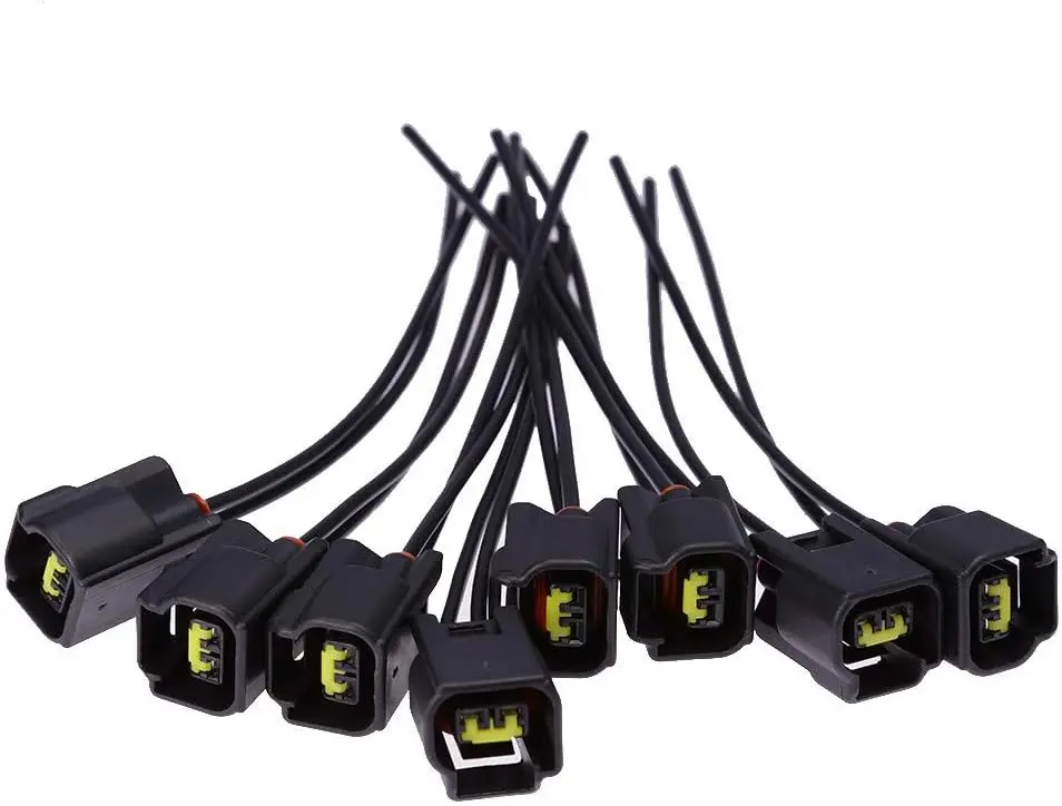 8-Piece Modular Plug-In Ignition Coil Harness Connector Set with Long Leads, Coil Replacement for 4.6L, 5.4L, 6.8L Ford Mustang Cobra, Plug-In Type