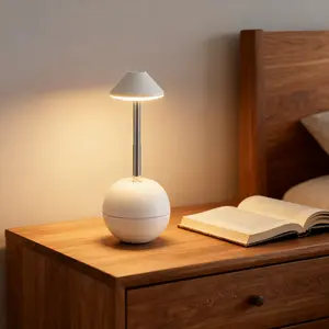 Modern Mood Night Light with Remote Control, Rechargeable LED Lamp for Bedroom Decor, Portable Touch Desk & Ambiance Lighting