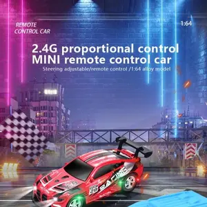 2.4g High-Speed Alloy Remote Control Car, 1:64 Mini RC Drift Car, Stunt Car, Racing Model, USB Charging Design, Bluetooth-compatible APP, Christmas Gift