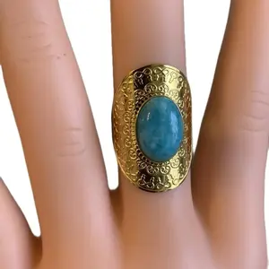 amazonite stone ring - anillo con piedra de amazonita