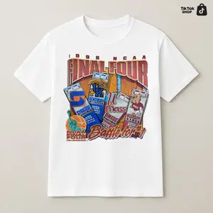 Vintage 1996 NCAA Final Four T-Shirt – Meadowlands Battle for #1 Basketball Tee (Kentucky, Syracuse, UMass, Mississippi State)