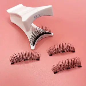 1 Pair Magnetic False Eyelashes, DIY Reusable, Natural Fluffy, C/D Curl, 6-15mm Length, Parties & Dates, No Glue Required Makeup Cosmetic