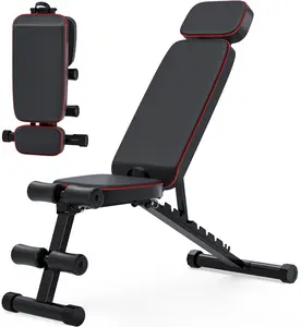 Foldable Weight Bench, 800lbs Weight Capacity, Banco Para Hacer Ejercicio Adjustable Workout Bench Incline Decline Bench Press for Home Gym Full Body Workout