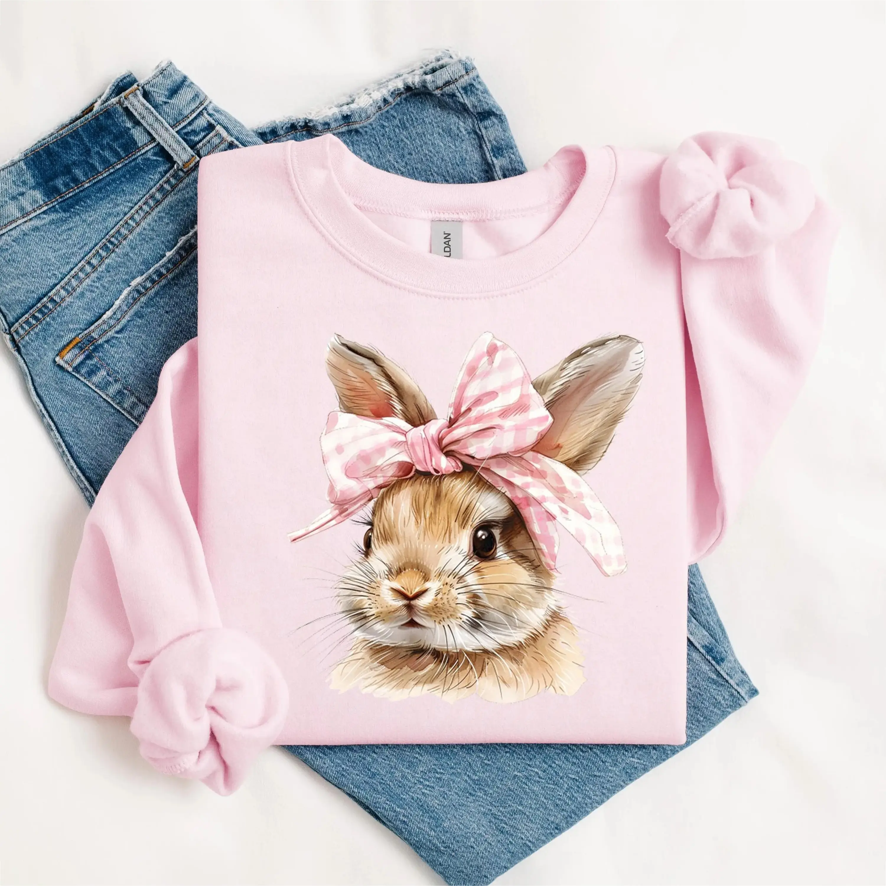 Easter Bunny Sweatshirt, Retro Easter Sweater, Coquette Bow Bunny Sweater, Easter Bunny Sweater, Cute Bunny Easter Day Gift, Bunny Sweatshirt