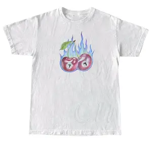 7 Ball Cherry On Fire Vintage Style Tshirt, Retro Y2k Lucky Cute Shirt, Cherry Shirts, Lucky 7 Hand Drawn Gifts, Billard 8 Ball Shirt Crewneck funny shirt