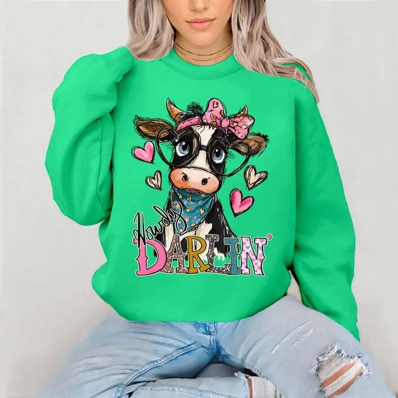 Howdy Darlin Crewneck Sweatshirt Gildan Everyday Style Super Soft Unisex Fit Streetwear Graphic Top warm Christmas Gift for her Womenswear Casual Printed Long Sleeved