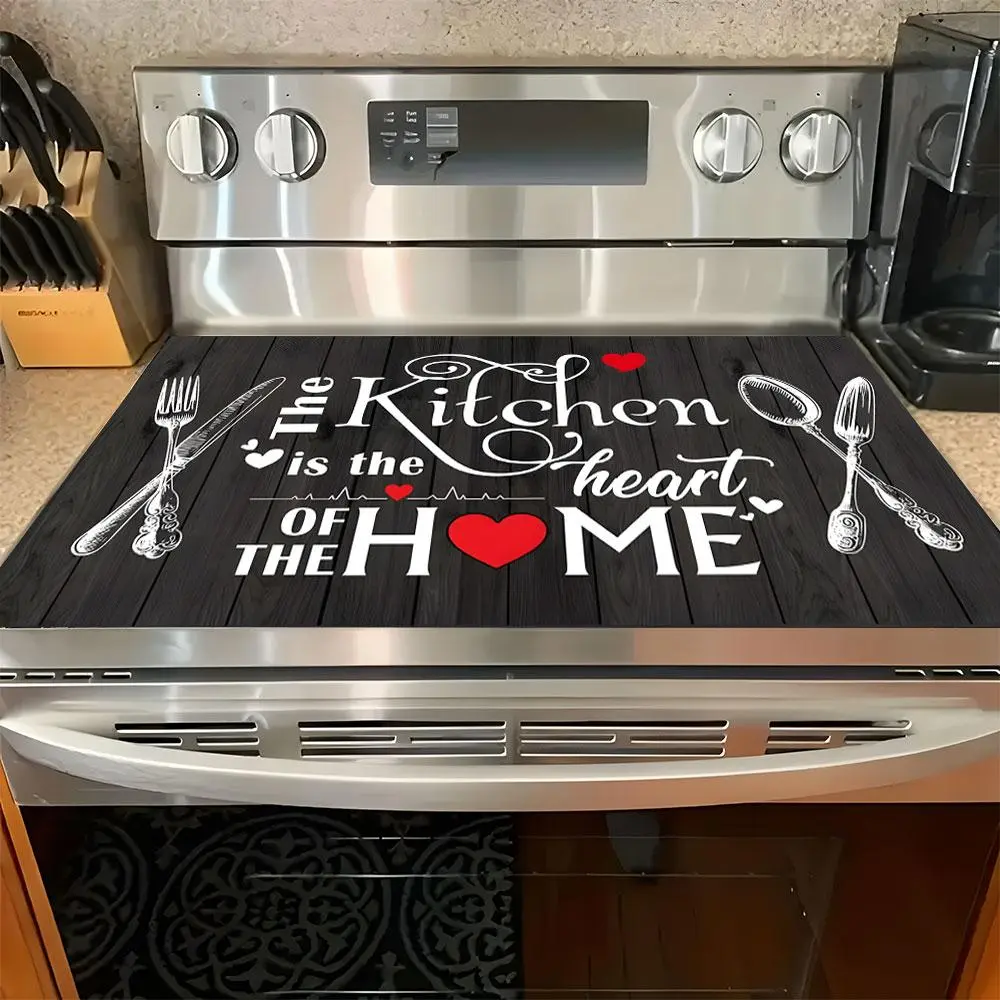 Soft Electric Stove Cover and Cooktop Protector Pad, Heart Pattern Design, Scratch Resistant, Easy to Clean, Multi-Purpose for Kitchen Oven Washer Dryer, Valentine's Gift